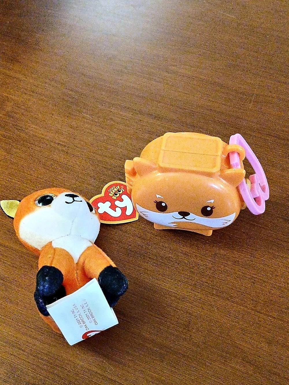 Ty Slick the Fox Orange Fox Mini Plush with Fox Polly Pocket Style Case